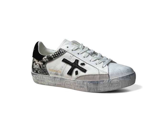 Premiata 483 Print Edition White Grey