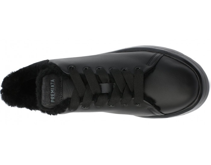 Кроссовки Premiata Belle 5074 черные кожаные женские с мехом