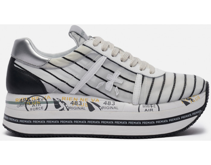 Premiata Beth 4627 белые полосатые