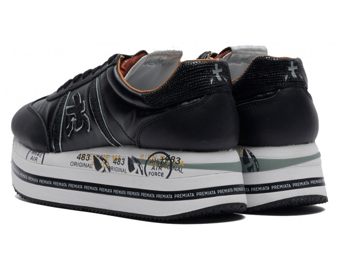 Premiata Beth 6045 черные кожаные