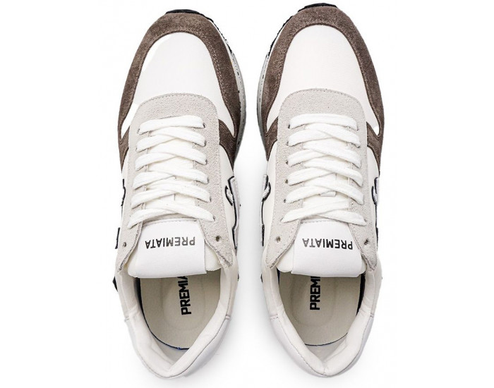 Premiata Beth Белые с коричневым и красным