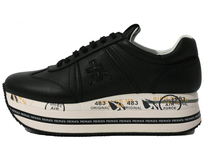 Premiata Beth черные кожаные