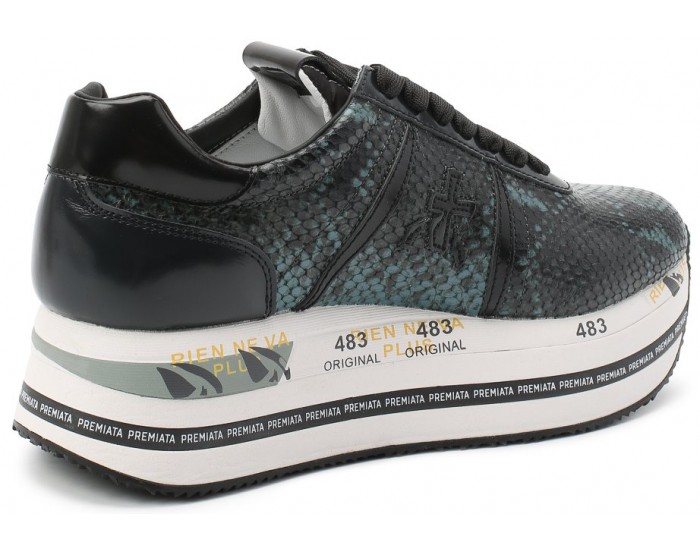 Premiata Beth черные с голубым питон