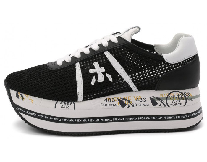 Premiata Beth комбинированные черные с белым