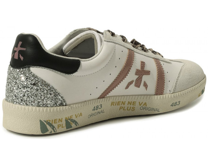 Premiata Bonnie-D кожаные белые с серым