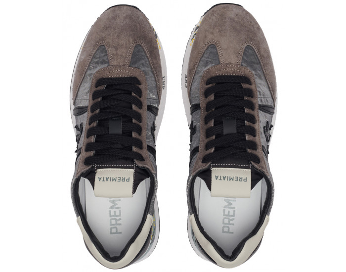 Premiata Conny 1493 серые с коричневым