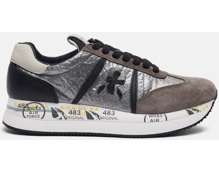 Premiata Conny 1493 серые с коричневым