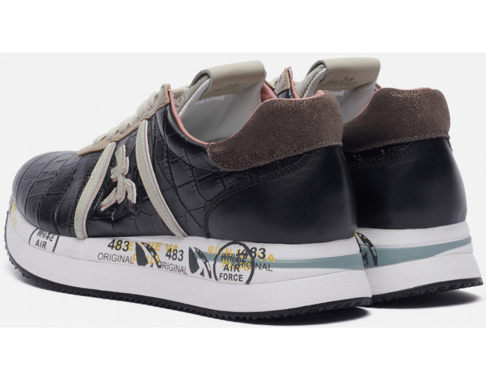 Premiata Conny 5327 черные с коричневым кожаные