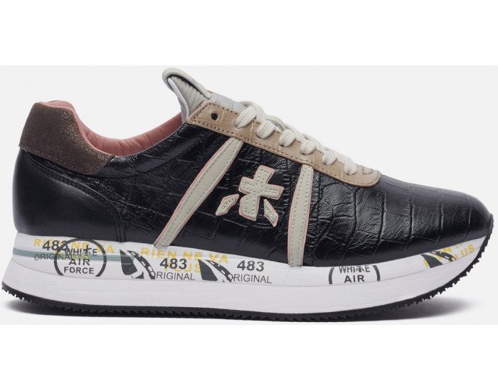 Premiata Conny 5327 черные с коричневым кожаные