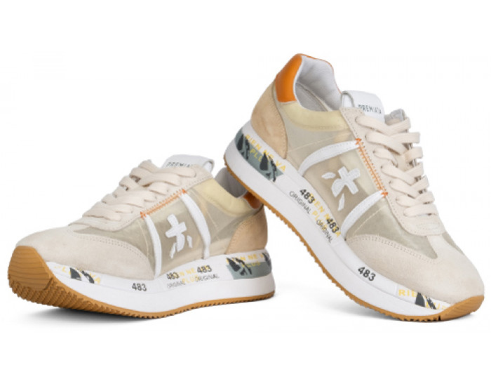 Premiata Conny 5612 серые с оранжевым