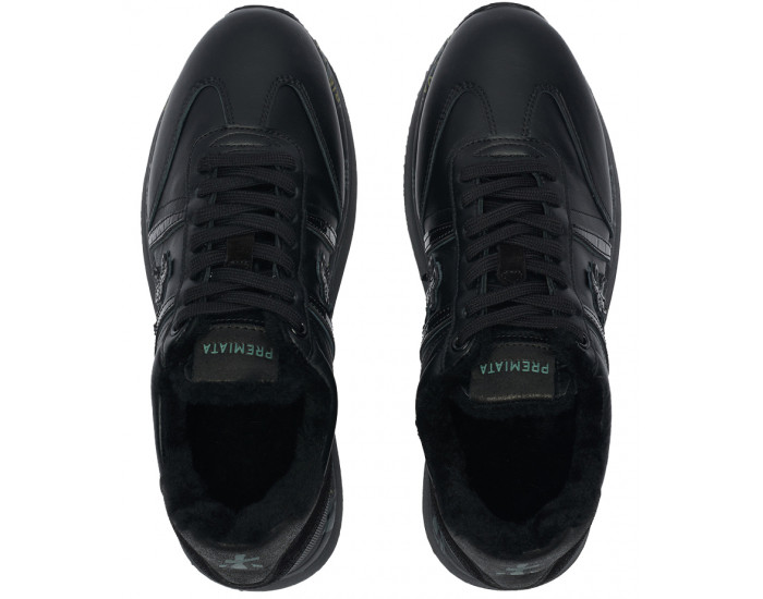 Кроссовки Premiata Conny 6100 Черные комбинированные женские с мехом