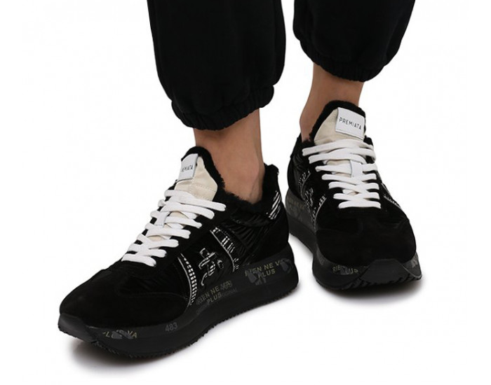 Кроссовки Premiata Conny Черные зимние женские