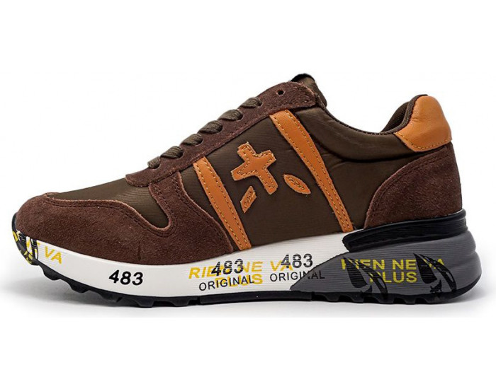 Кроссовки Premiata Lucy-D Коричневые с желтым женские