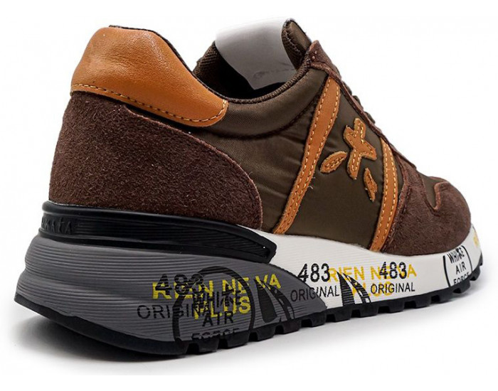 Кроссовки Premiata Lucy-D Коричневые с желтым женские