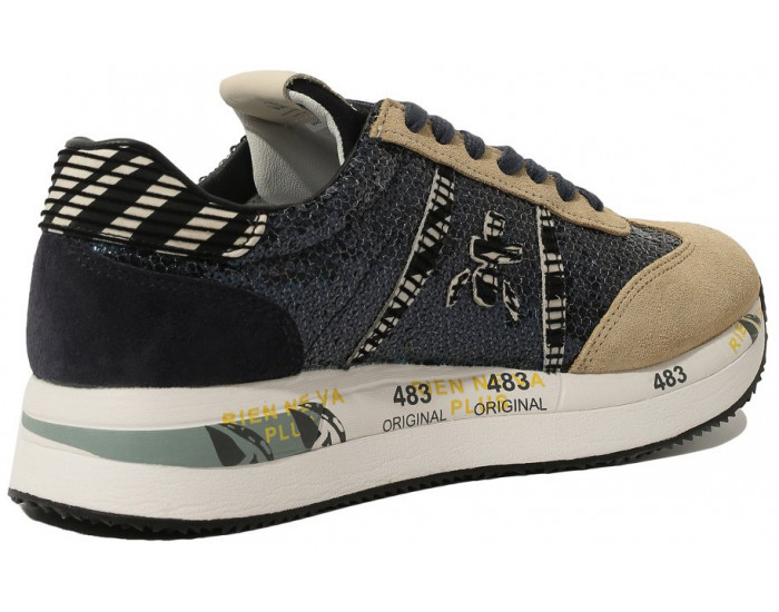 Кроссовки Premiata Conny Синие с бежевым