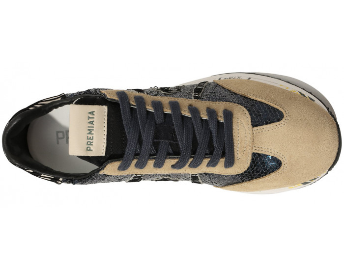 Кроссовки Premiata Conny Синие с бежевым