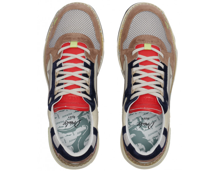 Premiata Drake 034 Коричневые с красным