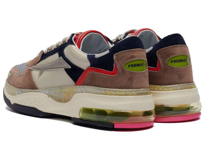 Premiata Drake 034 Коричневые с красным