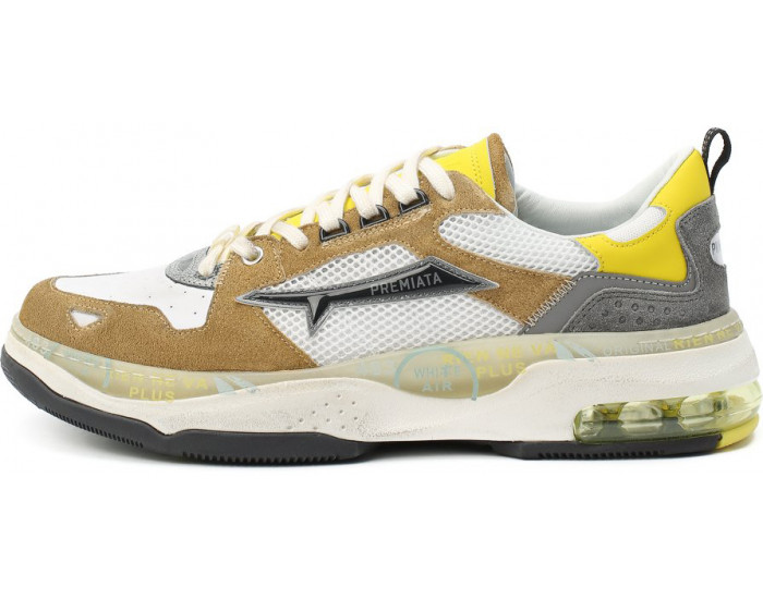 Premiata Drake 045 Белые с коричневым