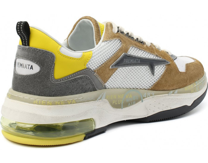 Premiata Drake 045 Белые с коричневым