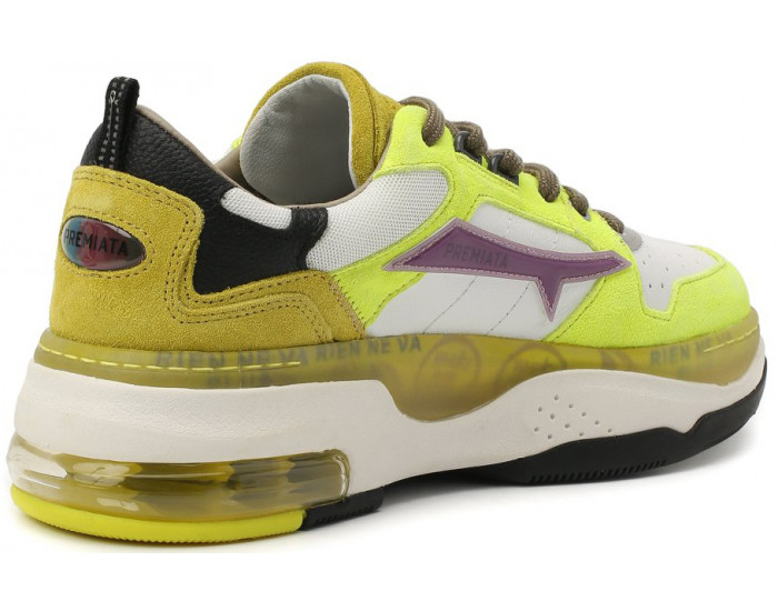 Premiata Drake 055 Белые с желтым