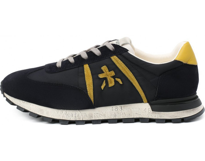 Кроссовки Premiata John Low 5065 Черные с желтым