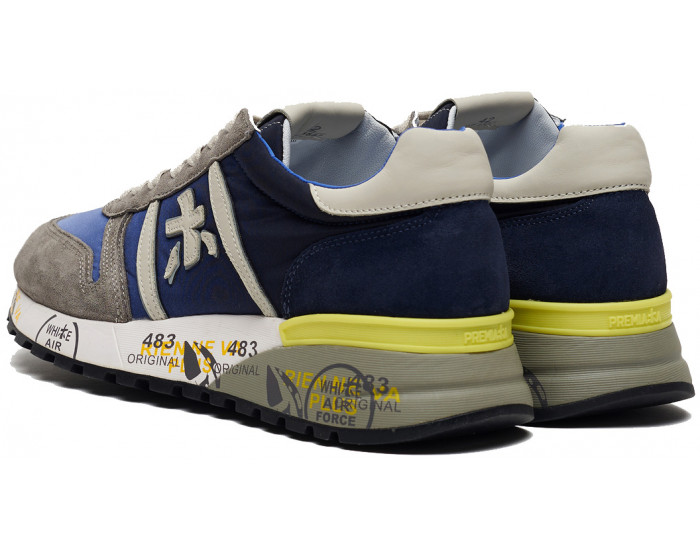 Кроссовки Premiata Lander 4587 синие с серым