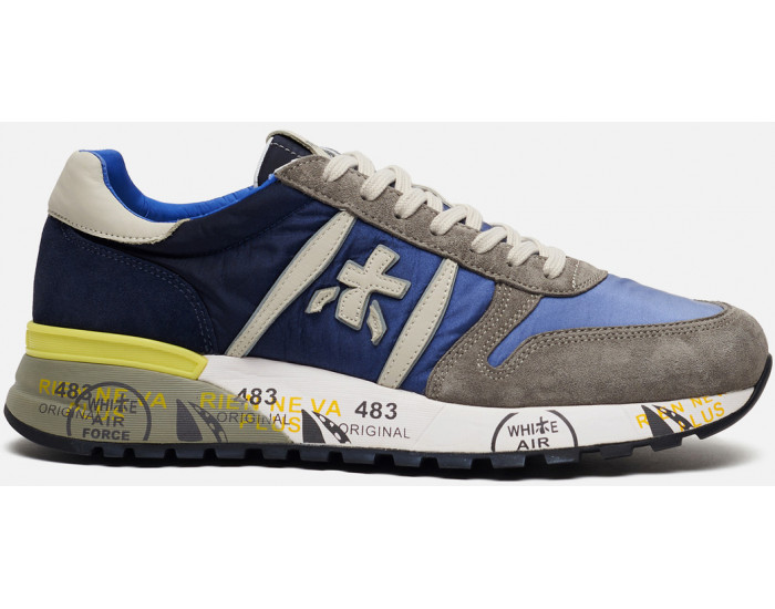 Кроссовки Premiata Lander 4587 синие с серым