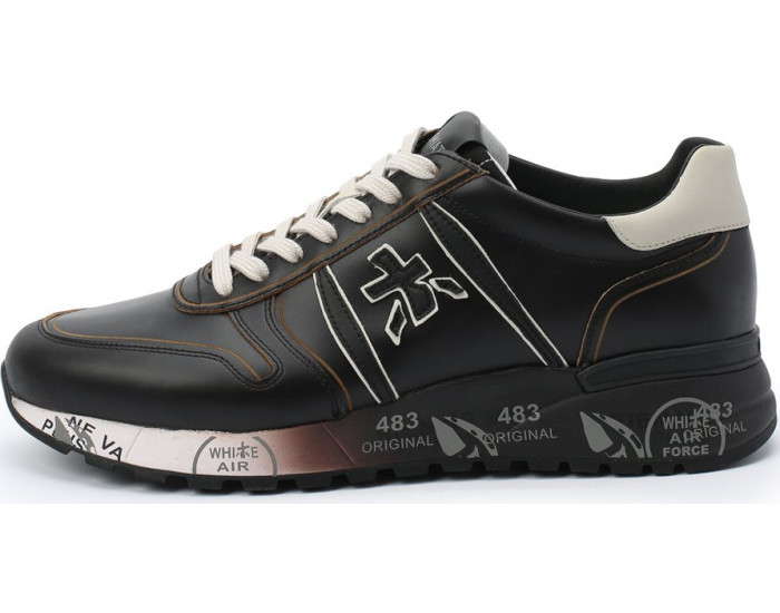 Кроссовки Premiata Lander 4946 черные кожаные