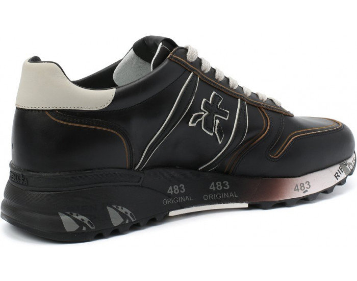 Кроссовки Premiata Lander 4946 черные кожаные