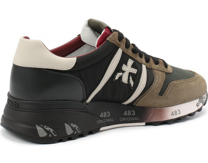 Кроссовки Premiata Lander 4949 Черные хаки мужские