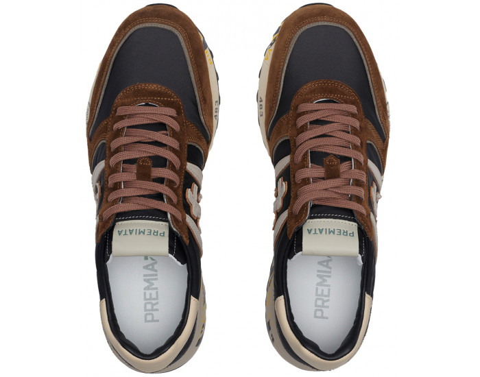 Кроссовки Premiata Lander 5361 Черные с коричневым