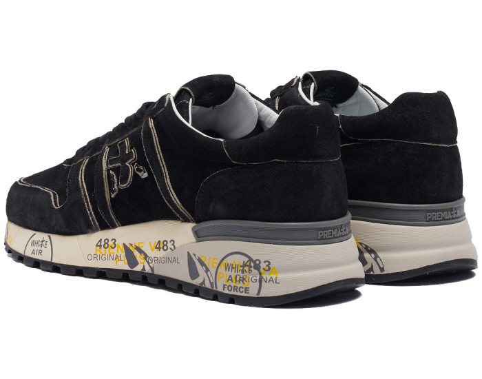 Кроссовки Premiata Lander 5534 Черные с белым мужские