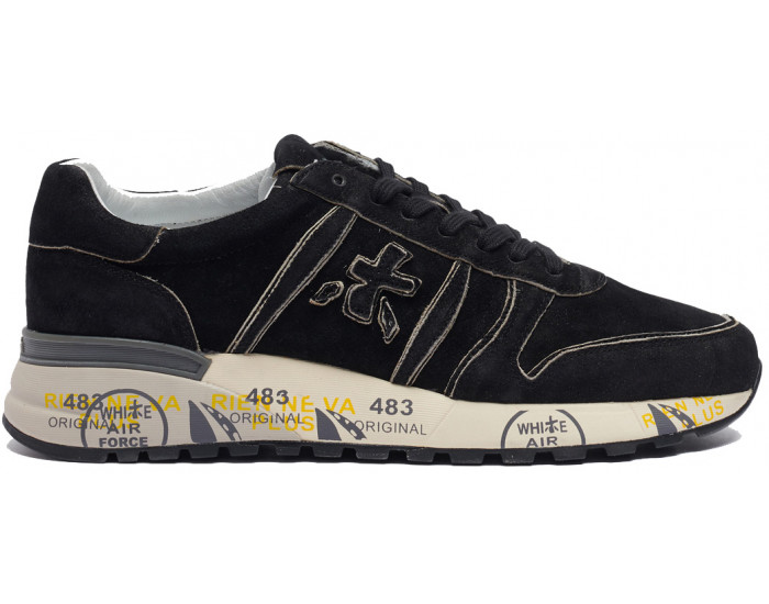 Кроссовки Premiata Lander 5534 Черные с белым мужские