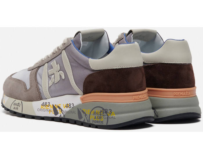 Кроссовки Premiata Lander 5679 Серые с коричневым