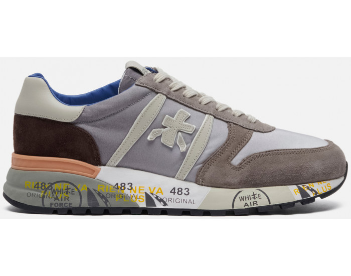 Кроссовки Premiata Lander 5679 Серые с коричневым