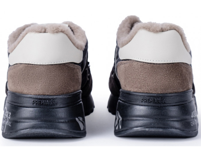 Кроссовки Premiata Lander 6103 Серые с синим мужские с мехом