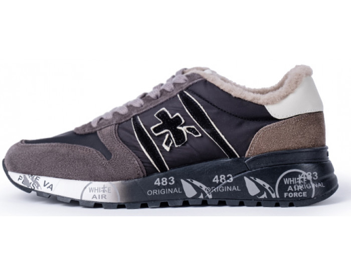 Кроссовки Premiata Lander 6103 Серые с синим мужские с мехом