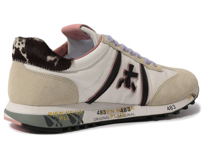 Кроссовки Premiata Lucy-D Белые с бежевым и черным