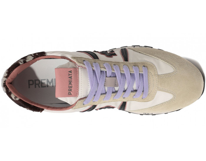 Кроссовки Premiata Lucy-D Белые с бежевым и черным