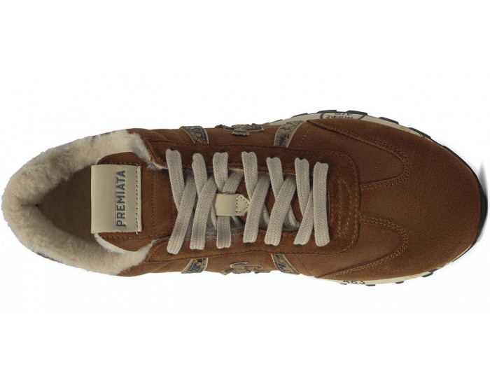 Кроссовки Premiata Lucy-D коричневые замшевые женские с мехом