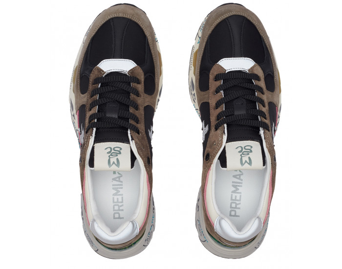 Кроссовки Premiata Mase 5535 Черные с коричневым