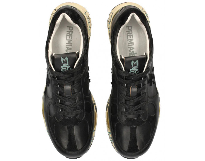Кроссовки Premiata Mase 4145 Черные кожаные мужские