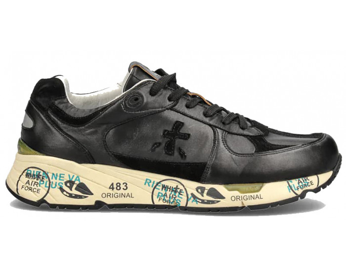 Кроссовки Premiata Mase 4145 Черные кожаные мужские