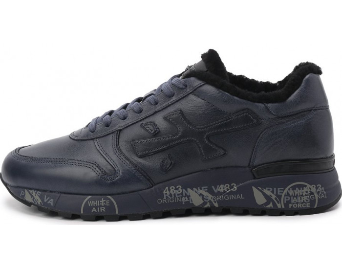 Premiata Mick 5526 Темно-синие мужские кожаные с мехом