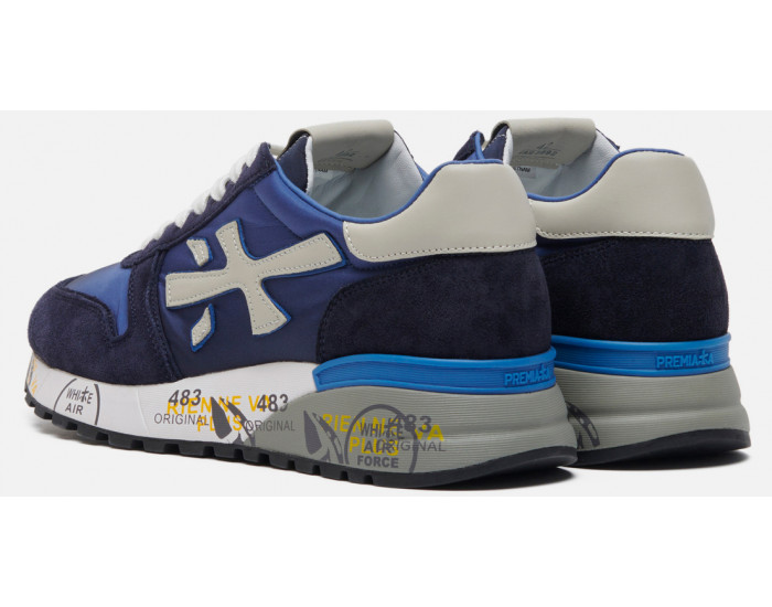 Кроссовки Premiata Mick 5692 Синие с белым замшевые