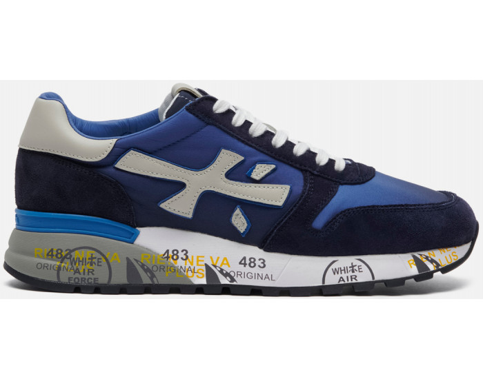 Кроссовки Premiata Mick 5692 Синие с белым замшевые