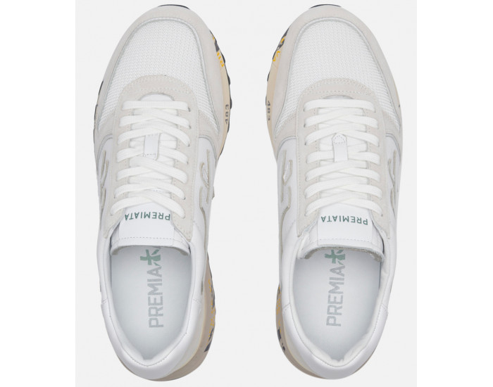 Кроссовки Premiata Mick 5698 White комбинированные кожаные