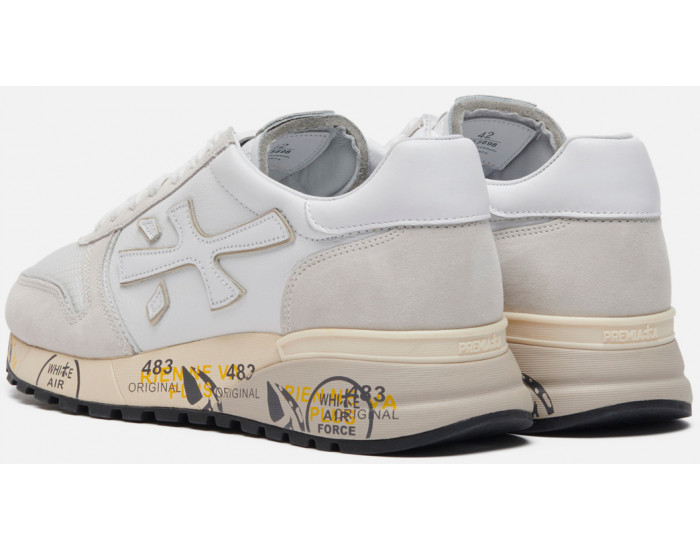 Кроссовки Premiata Mick 5698 White комбинированные кожаные