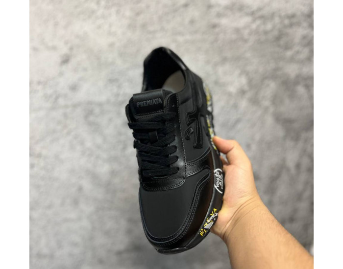 Premiata Mick черные кожа